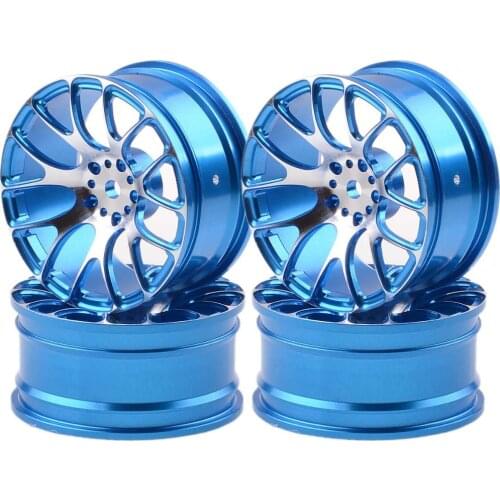 4xAluminum 7Y Spoke Wheels/Rims For RC 1/10 On-Road 1055 Drift Sakura HSP Tamiya