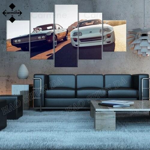 5 Pieces Speed Racing Car Poster Hd Pictures Wall Art Paintings Morden Nordic Wall for Home Cool Painting for Living Room Decor