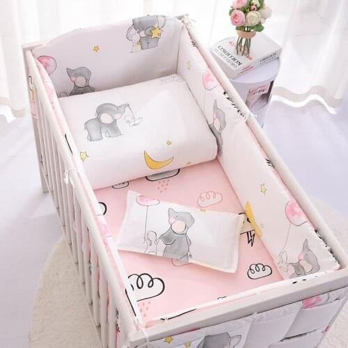 6/9PCS Cotton Baby Bedding Sets protetor de berco Crib Cot Bumper Cotton baby bedding bumper baby duvet sheet ,120*60/120*70cm