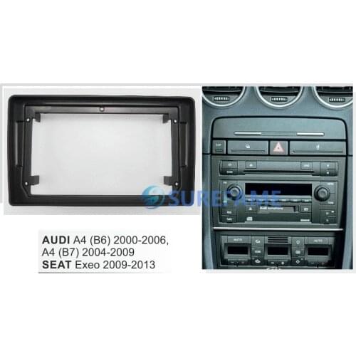9 inch Car Fascia Radio Panel for Audi A4 (B6) 2000-2006 ; A4 (B7) 2004-2009 Dash Kit Install Facia Console Bezel 9inch Adapter
