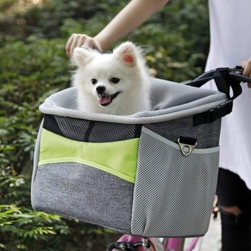 Promotion! Bicycle Pet Carrier Dog Bike Front Carrier with Small Pockets Bicycle Handlebar Small Pet Carrier with Shoulder Strap