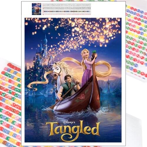 Diamond Painting Disney Tangled 5D DIY Cartoon Fantasy Princess Tale Full Drill Cross Stitch Wall Stickers Art Mosaic Home Decor