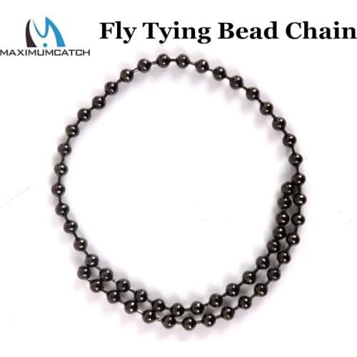 Maximumcatch 3.2mm/4.1mm Fly Tying Bead Chain Length 31cm Tying Bead Eyes Metal Fly Fishing Material