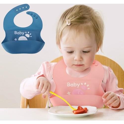 Baby Bibs Silicone Waterproof Saliva Dripping Bandana Bibs Catoon Newborn Feeding Soft Edible Aprons Baby Adjustable Burp Scarf
