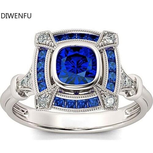 DIWENFU Rings With Semi-precious Stones