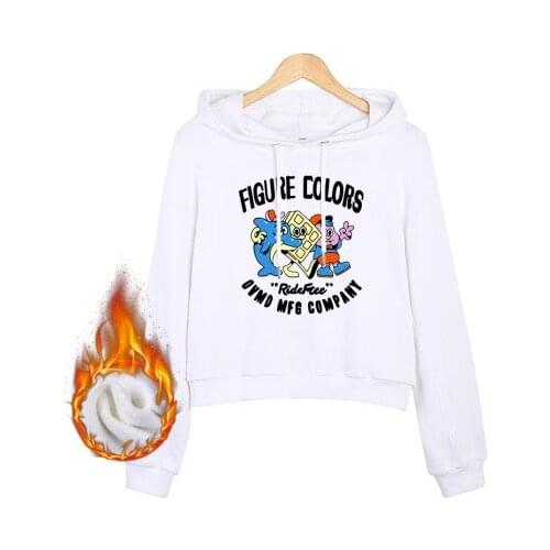 FC Short Hooded Womens Autumn Winter 2021 Plush Loose Korean Cartoon printing Sweatshirt Top