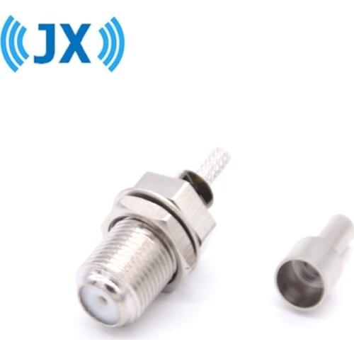 JX(JX) 10PCS F female RF connector F female Jack crimping for RG316 RG174 cable Free shipping