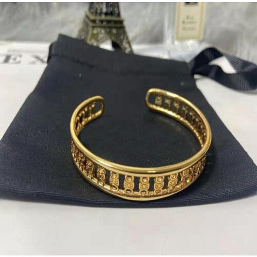 Brass open bracelet 2021 European and American fashion temperament simple gold plated bracelet