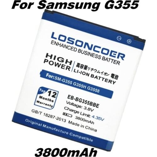 LOSONCOER 3800mAh EB-BG355BBE for Samsung G355 Battery SM-G355H SM-G3558 SM-G3586V G3588V/G3559/G355H/G3586/H/V/G35