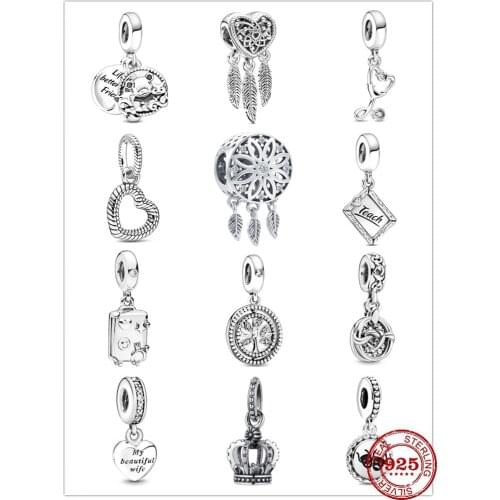 New Dream catcher Smiley Bear Stethoscope spcer Bead fit original Pandora charms silver 925 Bracelet for women fashion jewelry