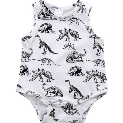Baby Boy Girl Clothes SleeveLess Dinosaurs Romper Summer Baby Newborn Jumpsuits Cartoon Summer Clothing