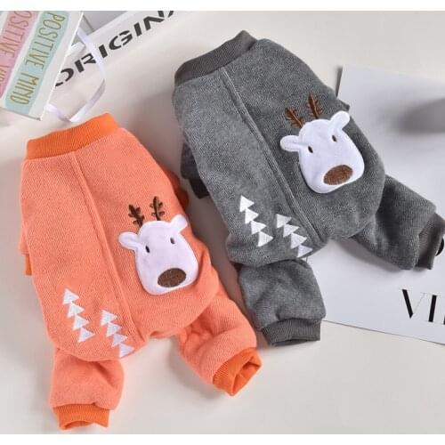 Elk Christmas Deer Cute Lover Pet Dog Clothes Knitted Winter Warm Cat Coat Jacket Jumpsuit Orange Gray New XS XXL XXXL Bulldog