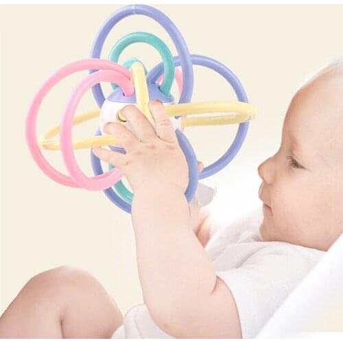 0-12 Months Newborn Baby Development Ball Safe Soft Teething Toy Plastic Hand Bell Early Educational Rattle Teether Toys Gifts