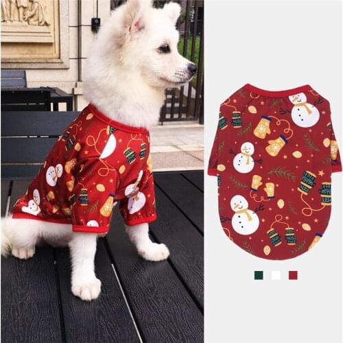 Christmas Dog Clothes Cotton Pet Clothing for Small Medium Dogs Coat Shirt New Year Puppy Dog Costume Chihuahua Pet Vest Shirt