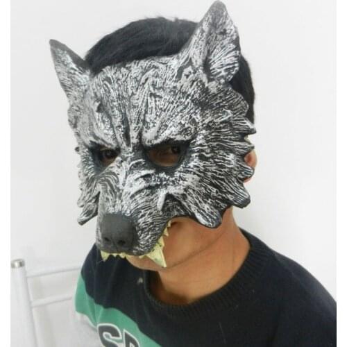 Grey Wolf Head Mask for Cosplay Halloween Masquerade