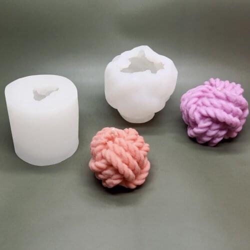Chocolate Cake Candle Silicone Mold Rope Ball Shaped Cake Dessert Mold Silicone Mold Candle Making Kitchen Baking Tool 8.4x7.5cm