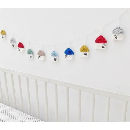 Lovely Hanging Decorations Cotton Handmade Little House Baby Room Nursery Decoration Home Party Christmas Holiday Wall Decor