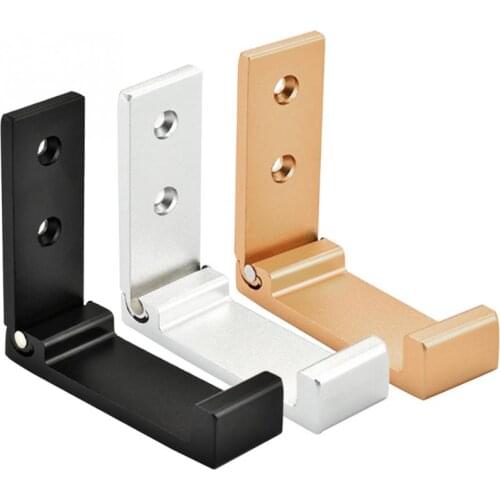 Aluminum Alloy Gold Silver Black Collapsible Clothes Hanger & Towel & Coat & Robe Hook Decorative Bathroom Hooks Wall Mounted