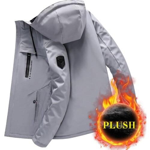 Warm Cashmere Tooling Spring Fashion Leisure Windbreaker Jacket Autumn and Winter New Cashmere Thickened Coat Mens Slim