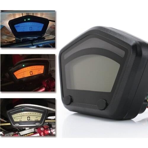 Universal Mini Speedometer Motorcycle Instrument Digital Odometer 12V Backlight Dual Color Changeable Scooter ATV Meter