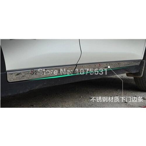 High quality Stainless steel Side Door Body Molding Cover Trim For 2014 2015 2016 2017 for Nissan X-TRAIL 4pcs