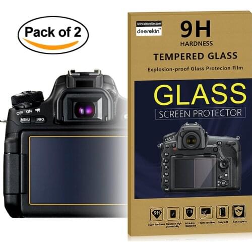 2x Glass LCD Screen Protector w/ Top LCD for Canon EOS R 70D 77D 80D 90D 700D 800D 750D 760D 6D 7D Mark II Rebel T5i T6i T6s T7i