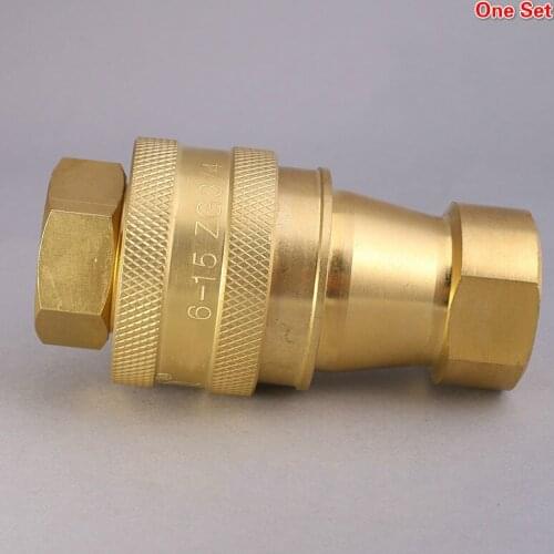 ZG1/8 1/4 1/8 1/2 3/4 1 Hydraulic Quick Coupler 2000-1000Psi Brass Pneumatic Quick Connector Adapter 1-50 GPM ISO7241-B Standard
