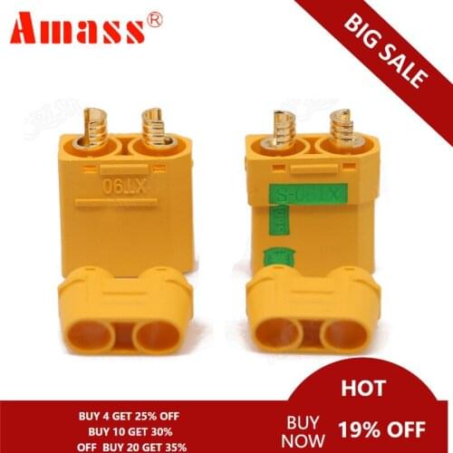 1pair Amass XT90S XT90-S Male Female Bullet Connector Anti Spark For RC DIY FPV Quadcopter brushless motor Drone 30% OFF