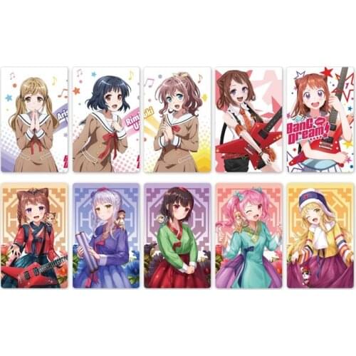 10pcs/set 5.4x8.5cm Anime BanG Dream Card Stickers Printed with Toyama Kasumi for Cosplay Accessories Set