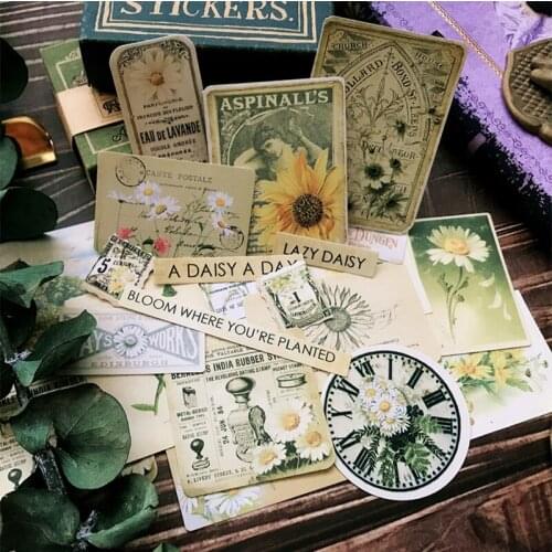 23pcs/set Vintage Chrysanthemum series stickers DIY scrapbooking base collage diary mobile phone computer decoration stickers