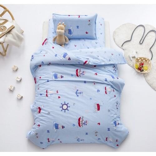 3 Pcs 100% Cotton Duvet Cover Pillow Case Bed Sheet Childrens Bedding Set Baby Bedding Set for Newborns Cartoon Duvet Covers
