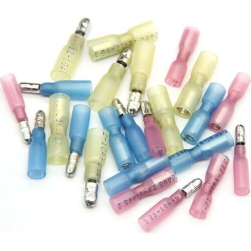 30PCS Seal Heat Shrink Bullet Female Male Wire Connectors Waterproof Crimp Butt Terminals Kit 10-22AWG