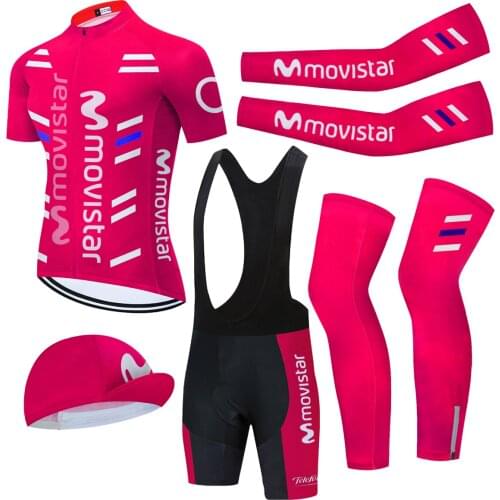 Spain Cycling Clothing MAILLOT MOVISTAR 2021 ​20D Gel Pad Mens Cycling Outfit ​Summer Equipacion Ciclismo Hombre MOVISTAR 5Pcs