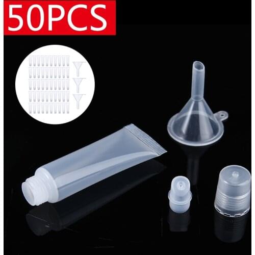 50pcs/set 10ml Clear Empty Tubes Lip Gloss Sunscreen Cream Cosmetic Containers Empty Lipstick Tube Lip Balm Soft Tube