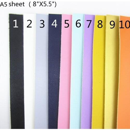 A5 Sheet 8"x5.5"(21cmx15cm) Smooth Faux Leather Synthetic PU Leather Fabric for Bags Bows Craft Sewing DIY 1piece F0183
