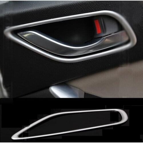 ABS Chrome Trim door protection Interior Doors Handle Decoration Box Ring Fit For Mazda CX-5 CX5 2012-2015 4pcs Per Set
