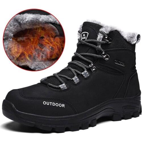 Brand Classic Men Winter Snow Boots Super Warm Fur Male Ankle Boots Men Waterproof Non-slip Hiking Shoes Male Autumn Basic Shoes