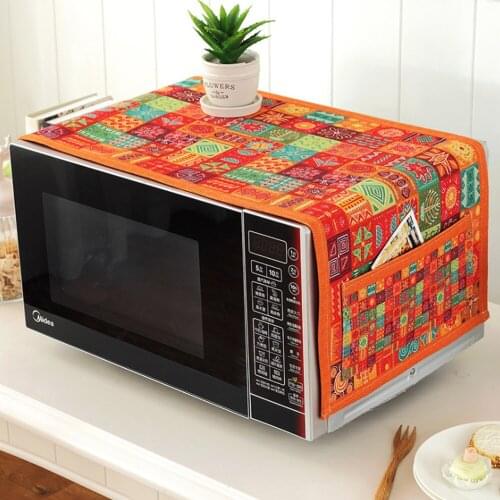 Household Cotton And Linen Microwave Oven Dust Cover Electric Oven Protective Cover Cover Towel Anti-fouling Kitchen Supplies