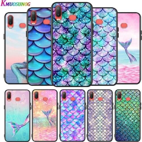Mermaid Tail Bling For Samsung Galaxy A9 A8 Star A750 A7 A6 A5 A3 Plus 2018 2017 2016 Bright Black Phone Case