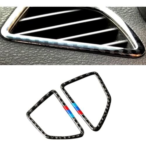 For BMW X5 X6 E70 E71 2008 2009 2010 2011 2012 2013 2PCS Carbon Fiber Air Conditioning Air Vent Outlet Cover Sticker Trim