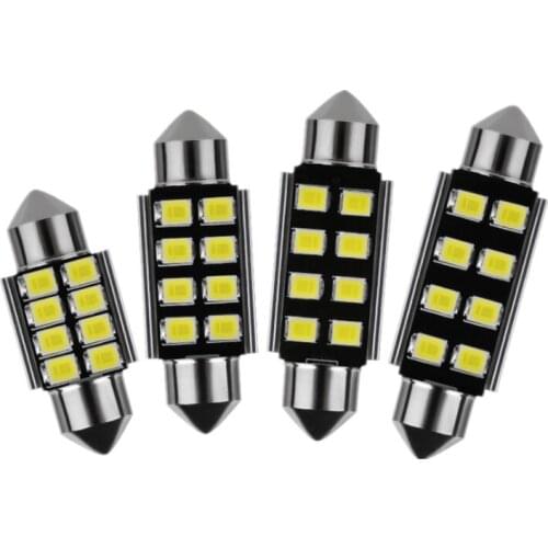 2/4pcs Festoon 8smd LED 31mm 36mm 39mm 41mm CANbus C5W led ERROR FREE 5630 5730 interior reading white bulbs dome lamps