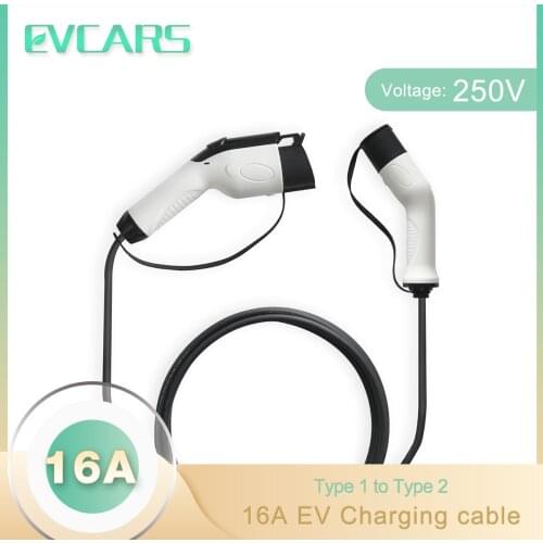 16A 3.6KW 5m Single Phase Type1 to Type2 Ev Charging Cable For Electric Vehicle