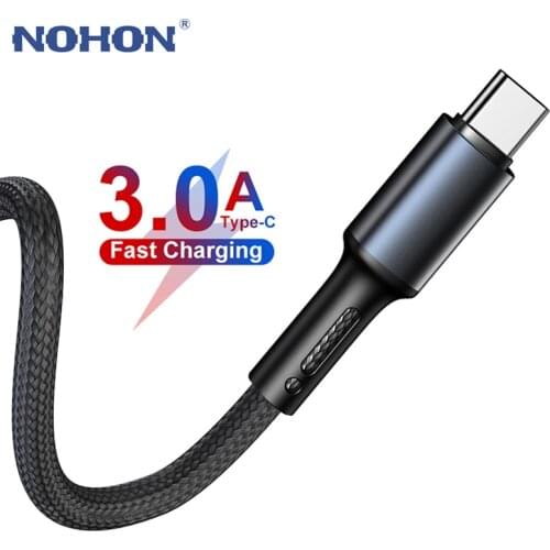 USB Type C Cable For Samsung S20 S10 Plus Xiaomi mi 9 3A Fast Charging Wire Cord USB-C Charger Mobile Phone USBC Type-C Cable 3m