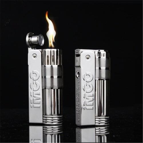 IMCO Kerosene Lighter Metal Nostalgic Retro Grinding Wheel Windproof Lighter Smoke Accessories Men Collection Gift