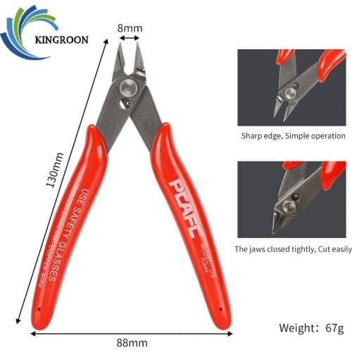 KINGROON 4Pairs Wire Cutters PCAFC 170 Diagonal Pliers Clamp Hand Mini Snips Flush Stainless Steel Nipper Trimmer Tools Blue Red