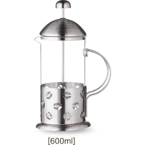 20 OZ Classical Glass French Press Coffee Maker Tea Pot with Stainless Steel Handle DEC290