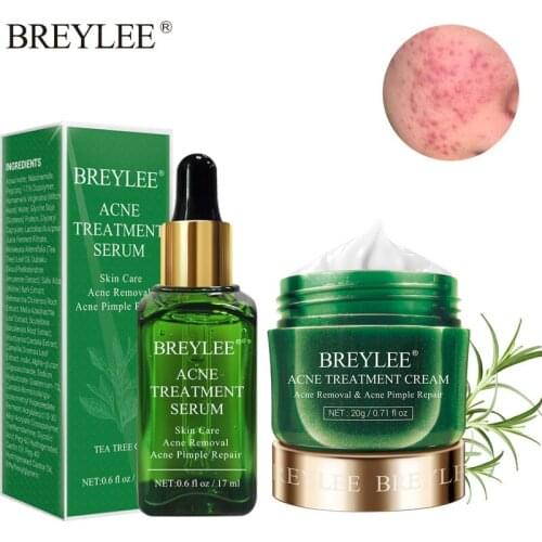 BREYLEE Acne Treatment Cream Pimple Acne Removal Serum Soothe Inflammation Repair Anti-acne Shrinking Pores Acne Skin Care Set