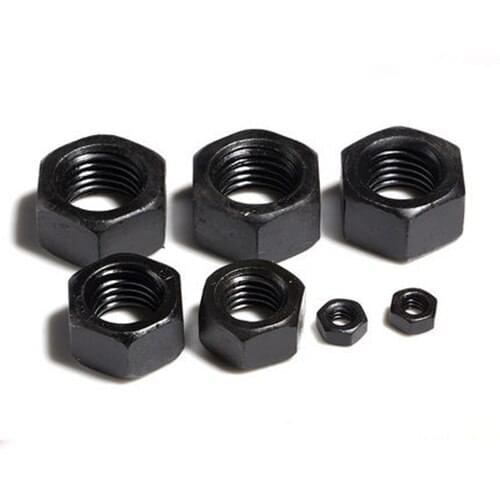 M2 M2.5 M3 M4 M5 M6 M8 M10 M12 M14 M16 M18 M20 8.8G High Strength Hex nut hexagon nuts bolt screw cap BLACK High Quality