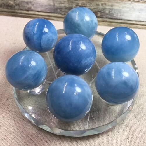 Natural Aquamarine Ball Seven Star Array Quartz Crystal Ball Reiki meditation Healing Crystal Stone Fengshui Home Decoration