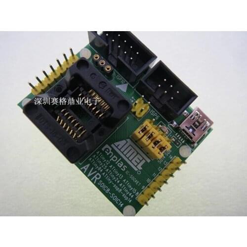 Original ATMEL IC Test Seat ATtiny24 ATtiny44 Burning Programm ATtiny84 ATtiny25 Socket Adapte